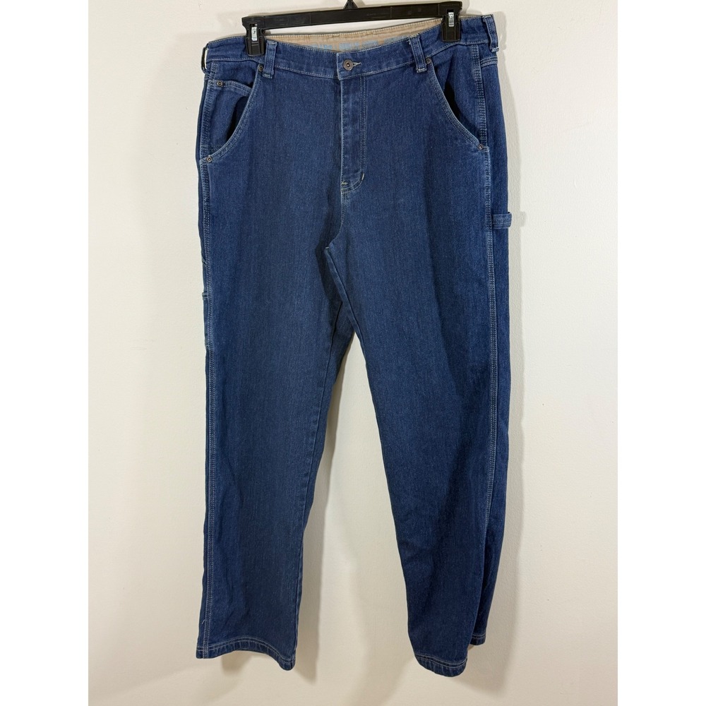Smith's Workwear Carpenter Jeans Men's 36x34 Blue Utility Relaxed Workwear
